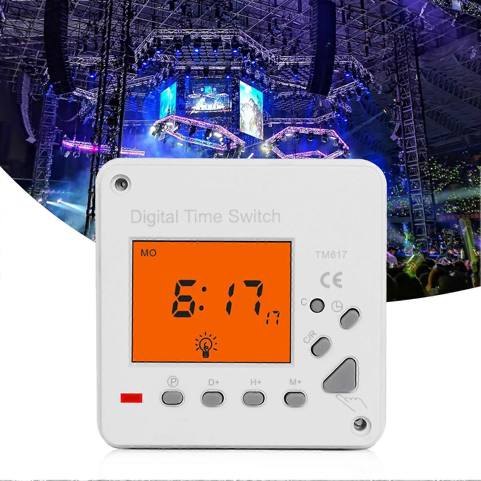 Time Switch Easy to Install Low Power Consumption Plastic LCD Display Electronic Timer for Broadcasting Equipment Mengxi