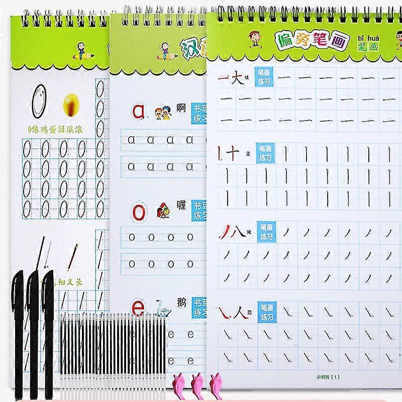 3d Reusable Groove Calligraphy Practice Copybook For Kids Chinese Characters Number Art Writing Books Children Exercise Textbook
