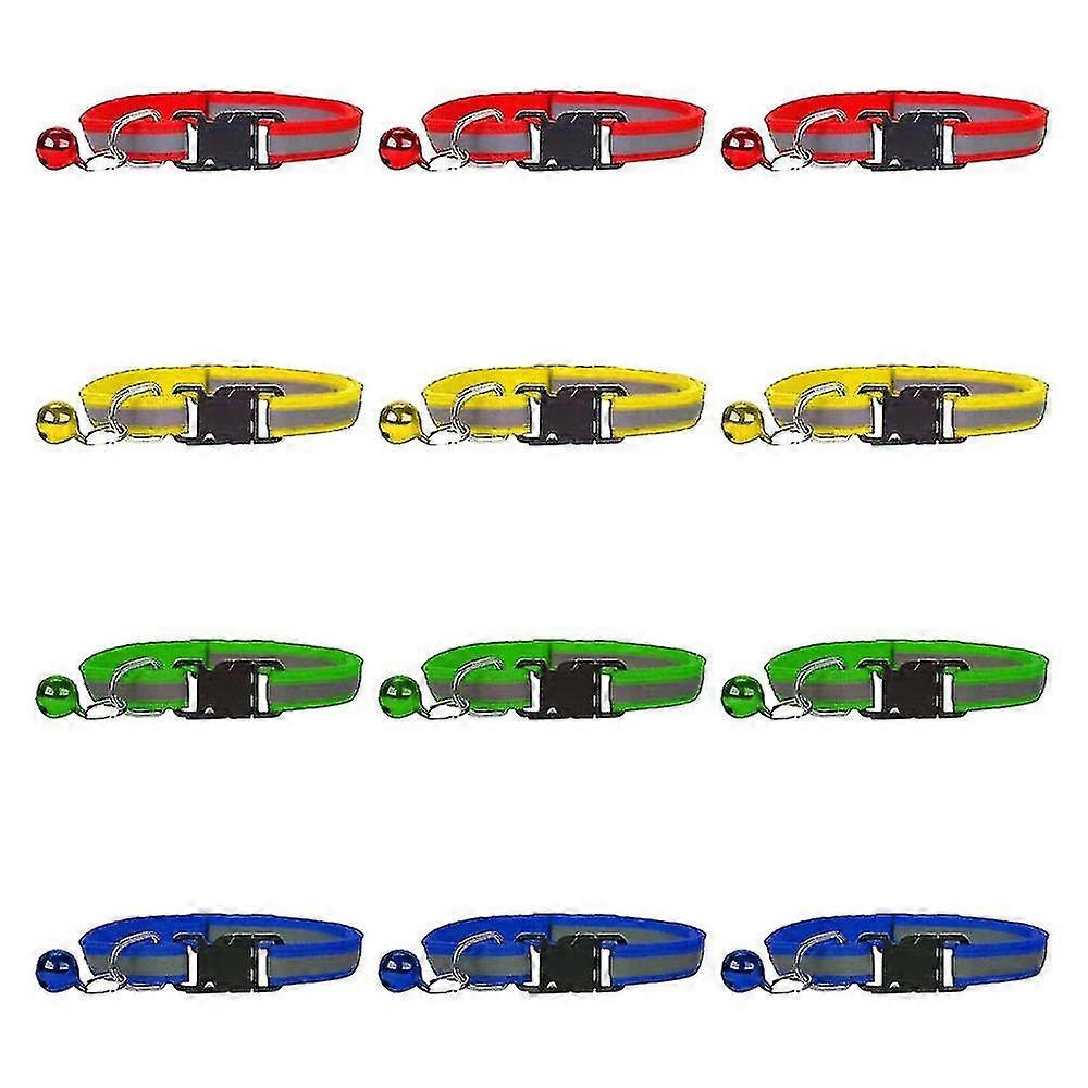Puppy Id Collar Identification Adjustable Detachable Safety Collars For Pets, 12pcs/set