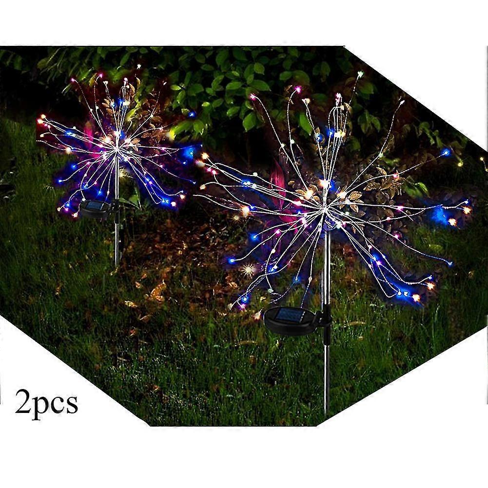 Solar Lamp For Outside Garden, 2pcs Solar Firework Light Multi-colored