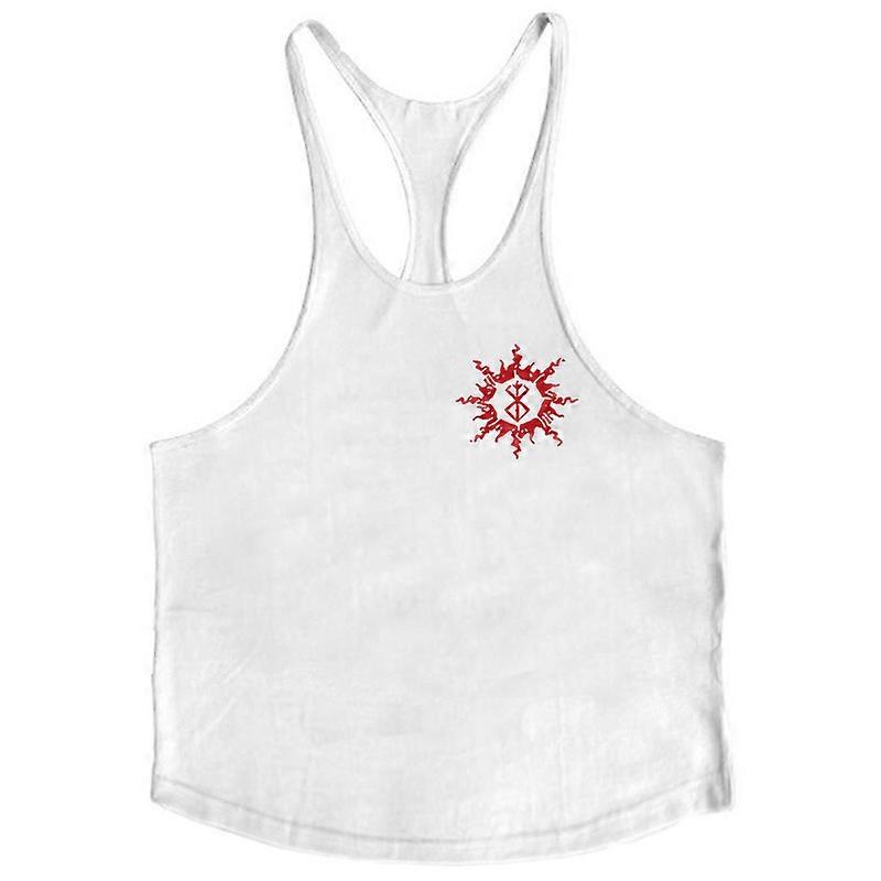 Anime Berserk Grafik Stringer Atlet Erkekler için Yaz Atletik Y-Geri Yelek Fanila Üstleri Spor Salonu Egzersiz Fitness Vücut Geliştirme