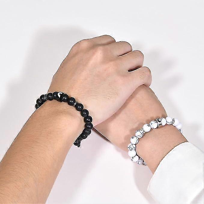 Partner Bracelets Couples Friendship Bracelet, 2pcs 8 Mm Natural Stones With Heart Puzzle Partner Bracelets For Men Women | IT