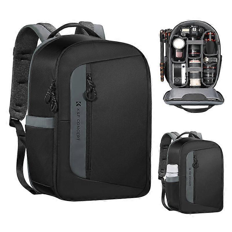 Camera Backpack Bag Open 15.6in Laptop Rainproof Cover Tripod Straps Side Pockets For Canon/nikon/sony/slr Camera/lens