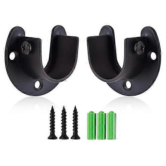 1 Set Closet Rod Bracket with Screws Rustproof Corrosion Resistant Simple Installation Curtain Rod Holder Closet Rod Support Kit