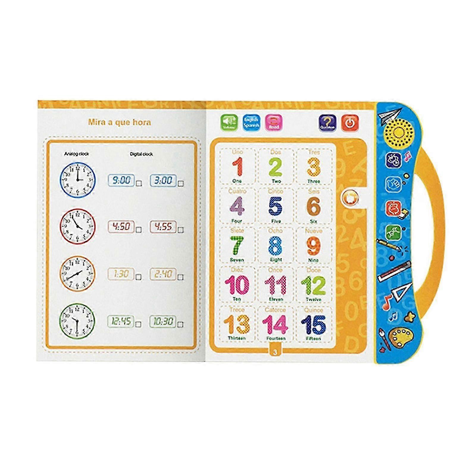 Kids English Spanish Bilingual Switching Voice Book Education Learning Toy Audio Books
