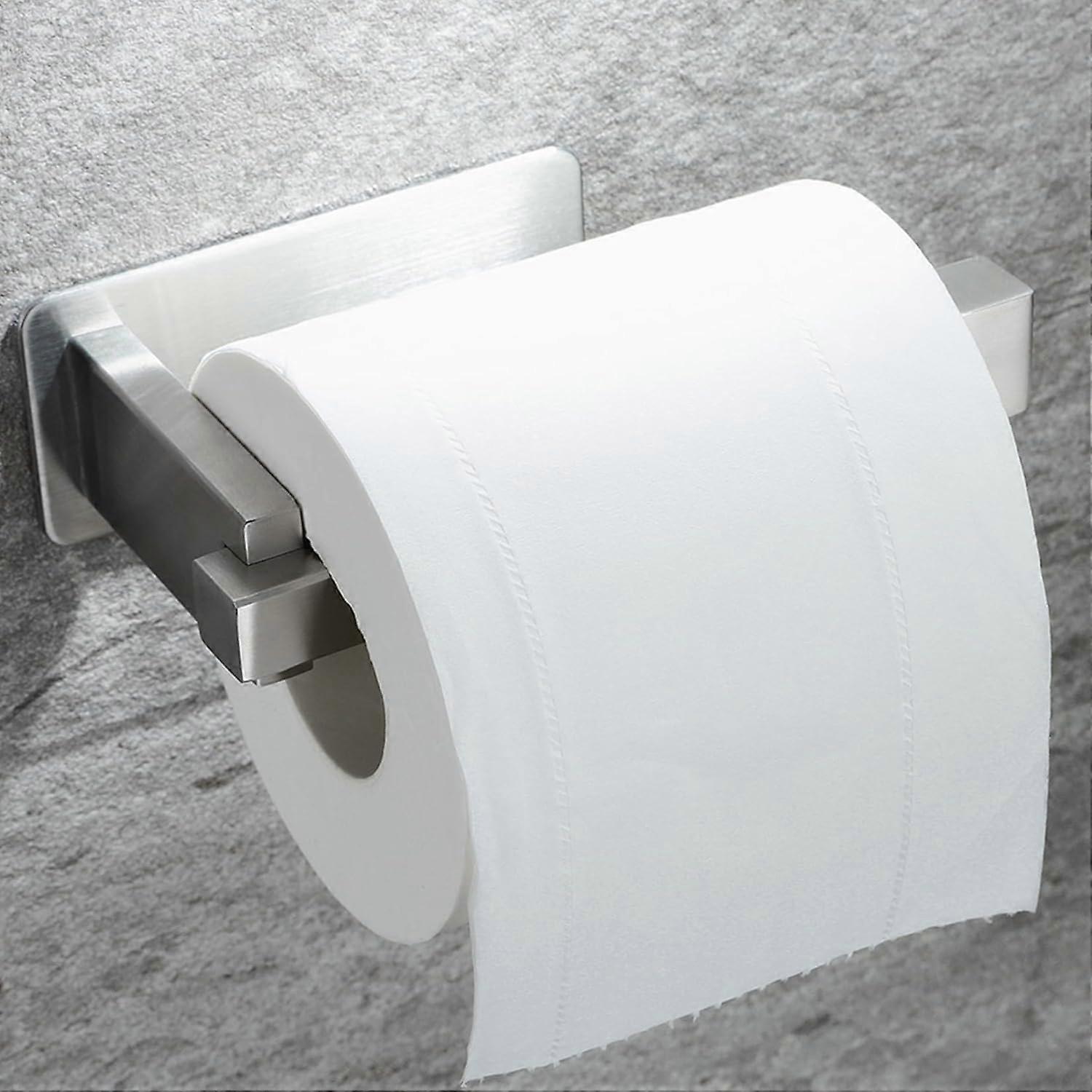 WC-paperipidike - itseliimautuva wc-rullapidike seinäkiinnitys ruostumattomasta teräksestä valmistetut wc-paperirullapidikkeet Ei porausta kylpyhuoneen pesuhuoneeseen, hopea