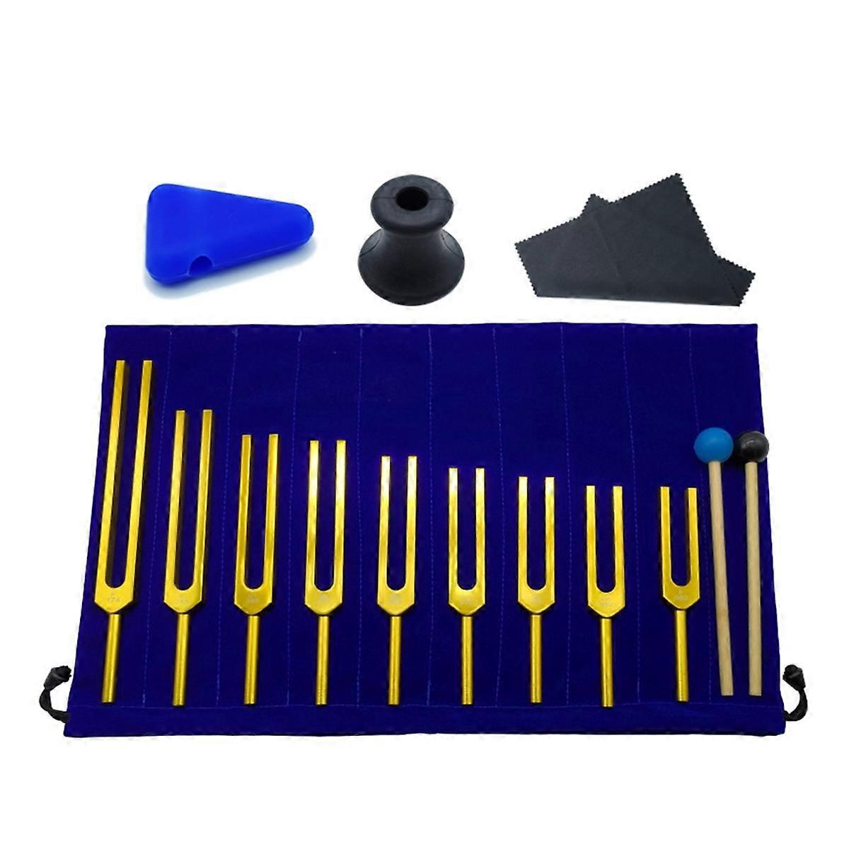 9PCS Tuning Fork Set, Tuning Fork for Music Chakra, Sound Therapy, Keep Body, Mind and Spirit in Perfect Harmony