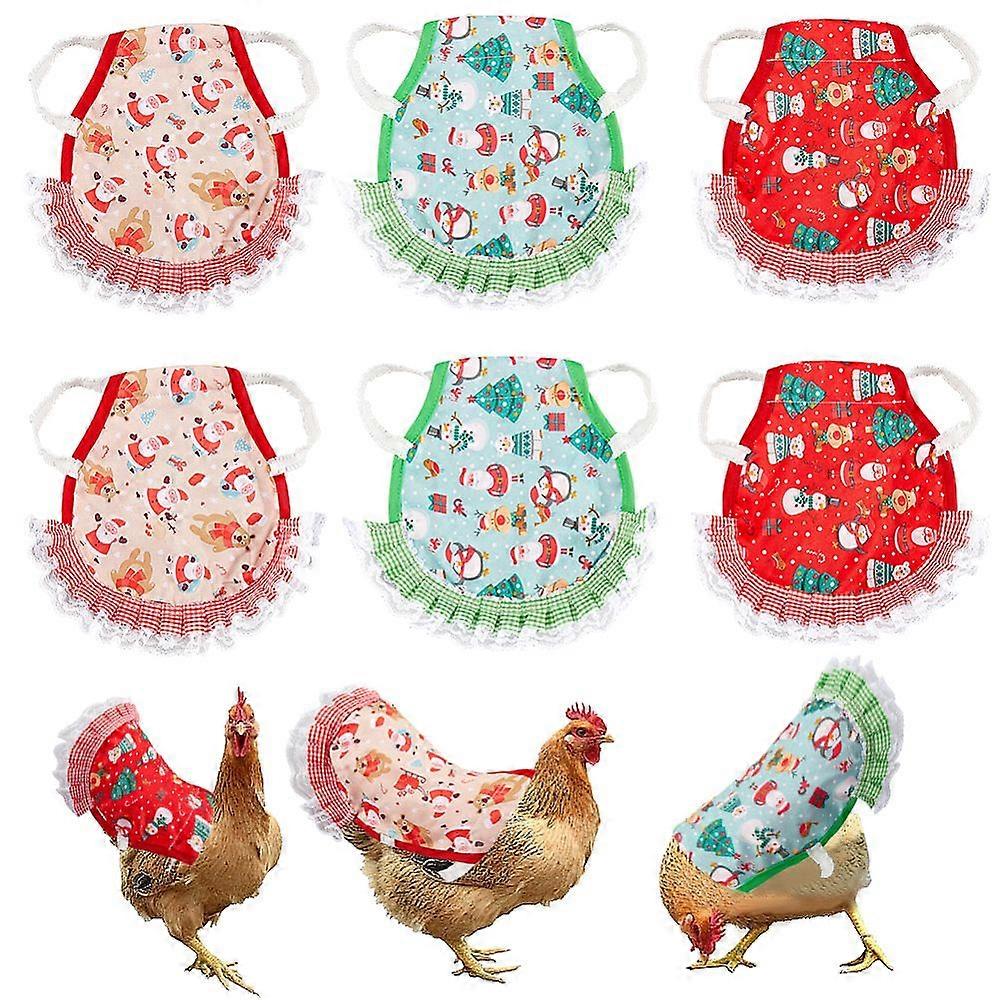 Polyester Chicken Saddle Apron for Hens and Roosters Mixed Color 225x230x2.5mm 3 color 2pcs/color 6pcs