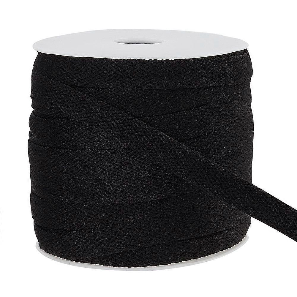 Flat Polyester Soft Drawstring Rope Replacement Drawstring Cord for Coats Pants Shorts with 1pc Plastic Spool Black 8.7x1.3mm about 27.34 Yards(25m)/R