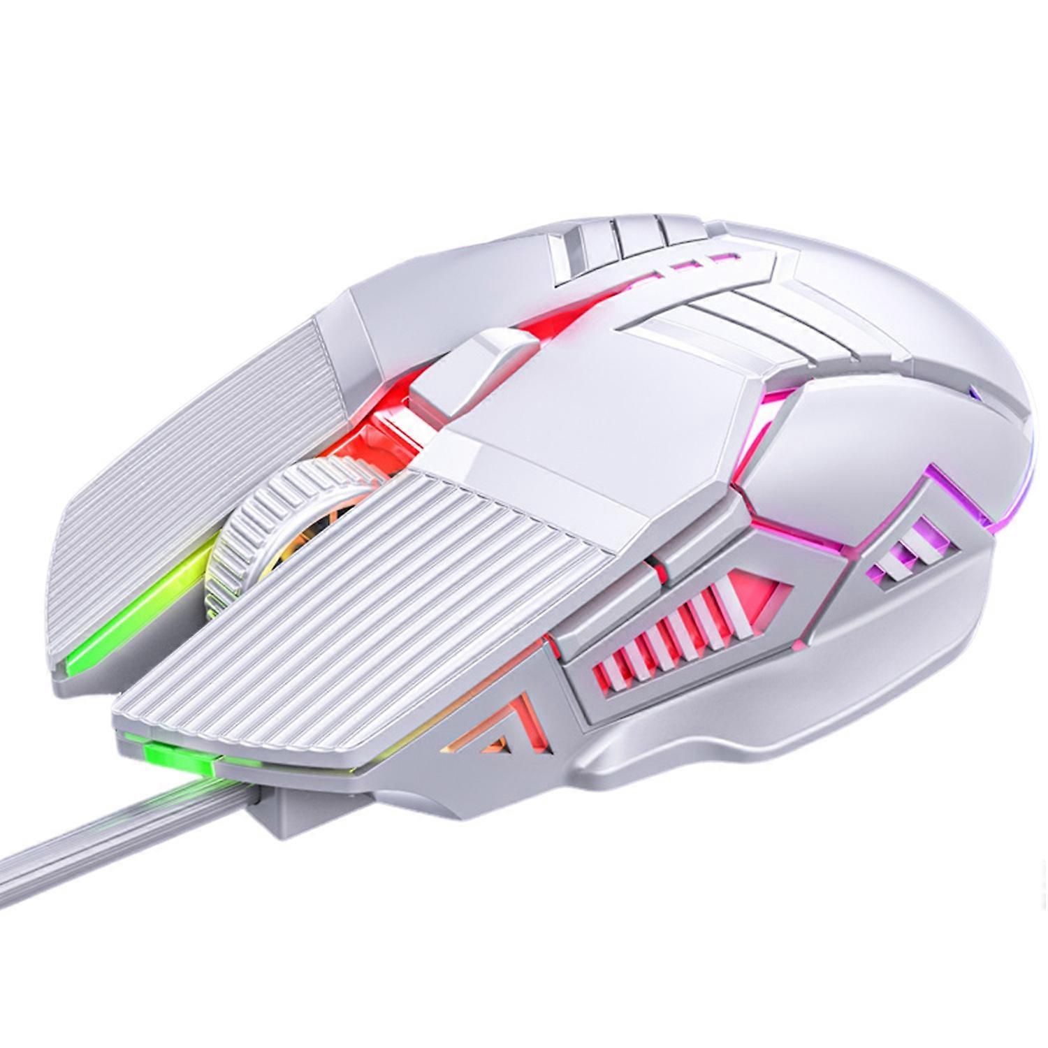 USB Wired Mouse Cool Seven-Color Backlight Gaming Mouse 3200DPI Adjustable 6 Keys Ergonomics Plug