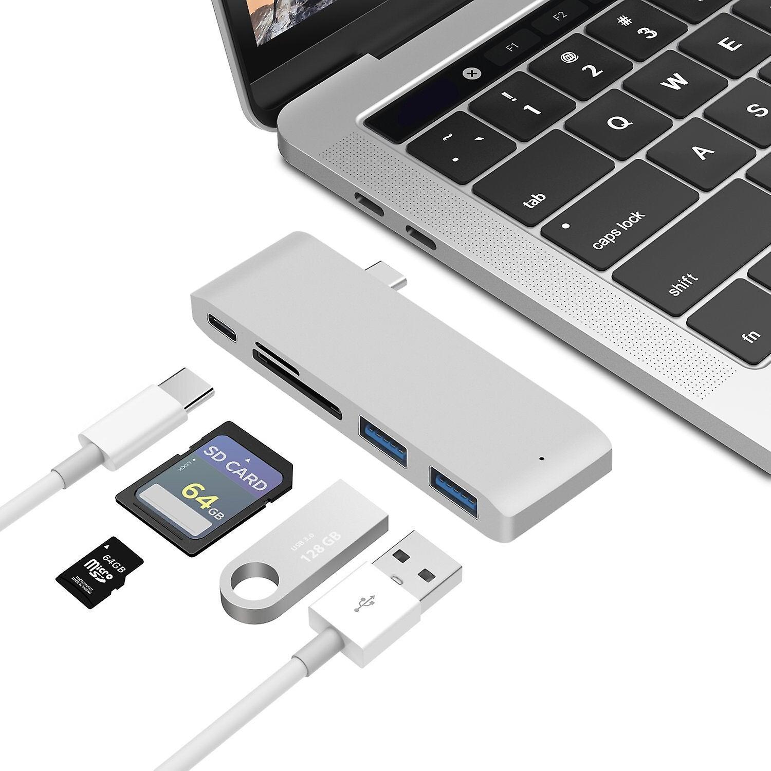5-In-1 Usb-c Docking Station Splitter Macbook Hub Converter Adapter With Usb-c Pd Power Delivery *1 Usb3.0*2 Memory Card Reader