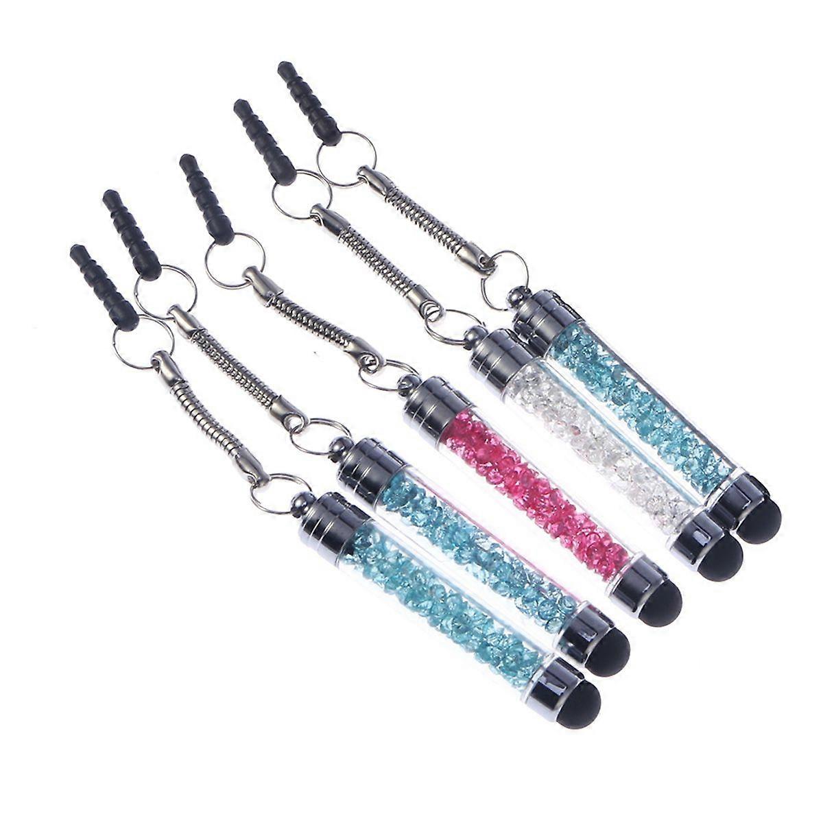 5PCS Capacitive Rhinestone Crystal Pens Touch Pen for Phone Tablets (Assorted Color)
