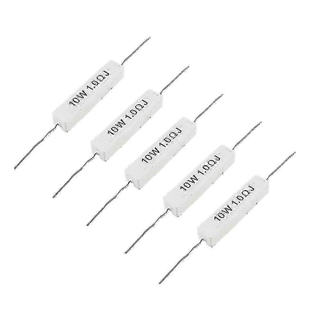 1.0 Ohm 10W Wirewound Ceramic Cement Resistor 5 Pcs