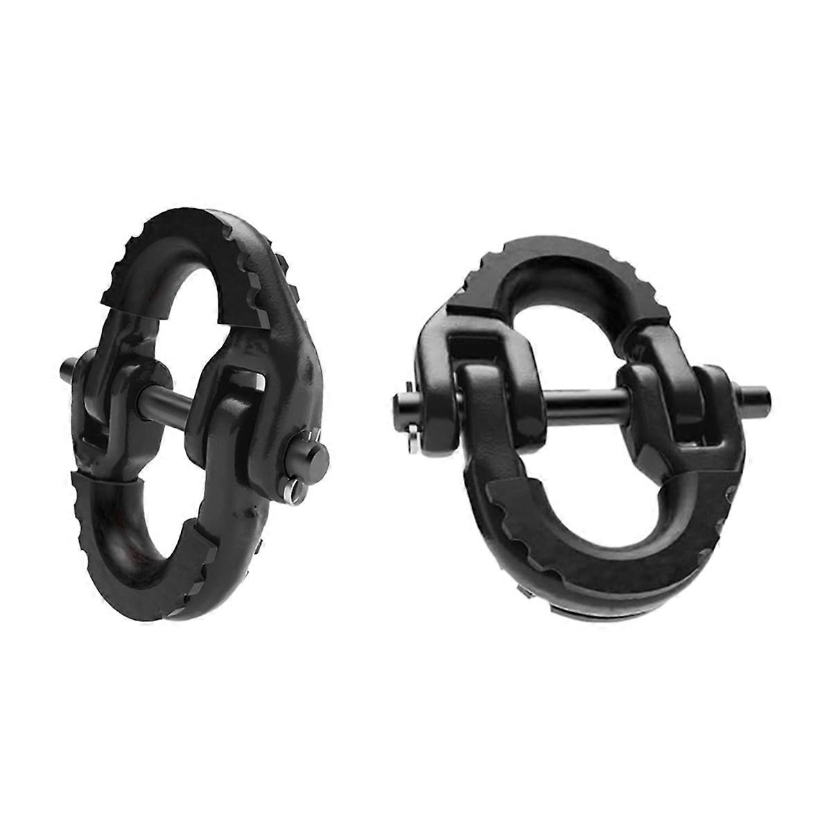 1/2 Safety Chain Link, 2-Pack Steel Towing Hook Safety Chain Link, Black