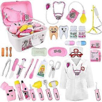 Doctor's Kit, 40-teiliges Kinderzahnarzt-Chirurgen-Set mit Lichtern und Klängen - gut rosa
