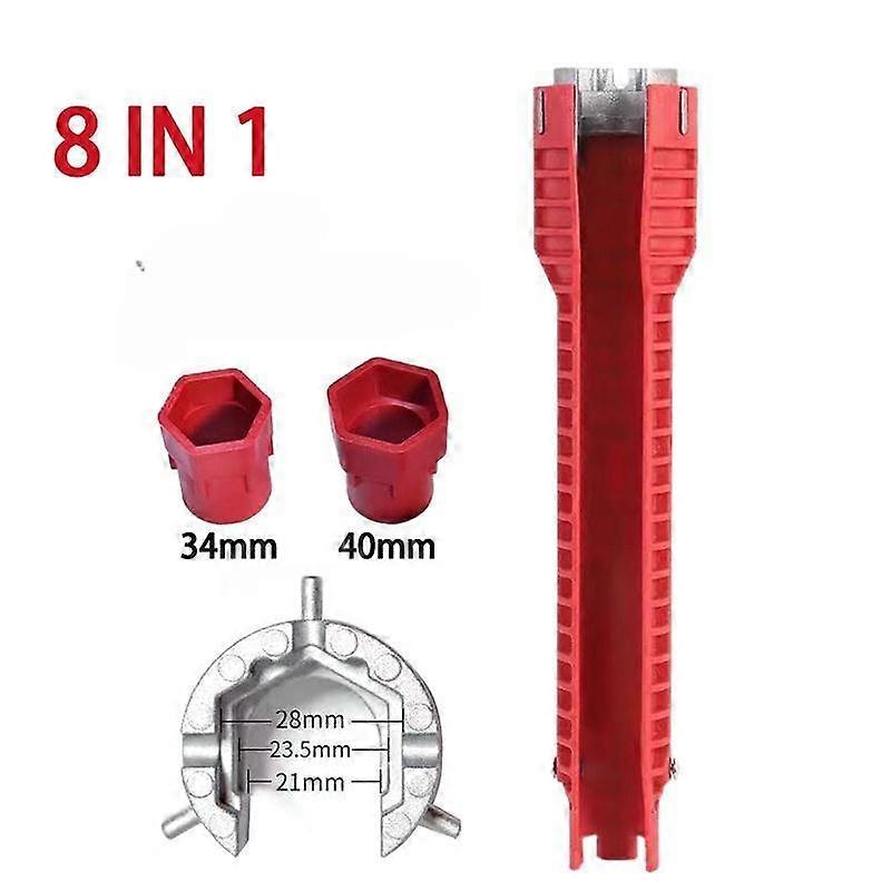 8 In 1 Faucet and Sink Installer Wrench Anti-Slip Handle Double Head Repair Wrench Bathroom Spanner Tool