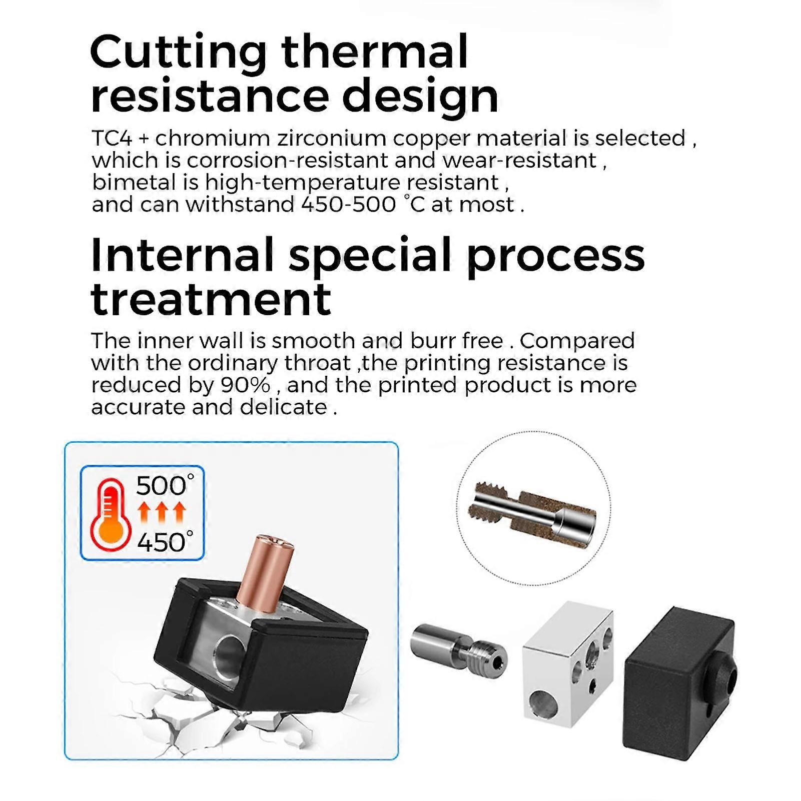 3D Printer Nozzle Kit, 24V 40W Heater Block, 300°C Nozzle, for Ender 3 S1