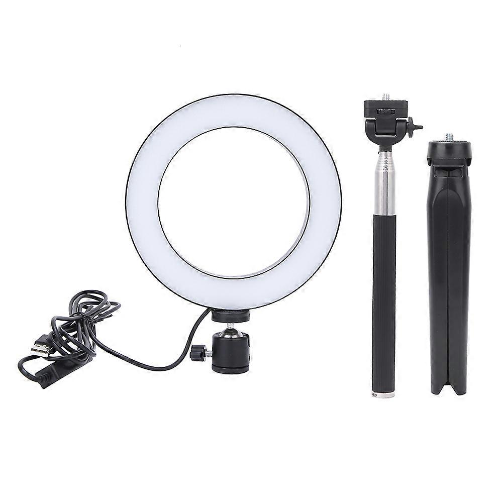 USB Dimmable LED Ring Fill Light with Tripod - 3 Color Modes, Portable, Easy Control