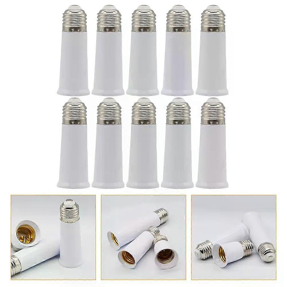 10 Pcs E27 Screw Lamp Holder Bulb Socket Light Base Plug Adapter Bulbs Extension Extender Plastic