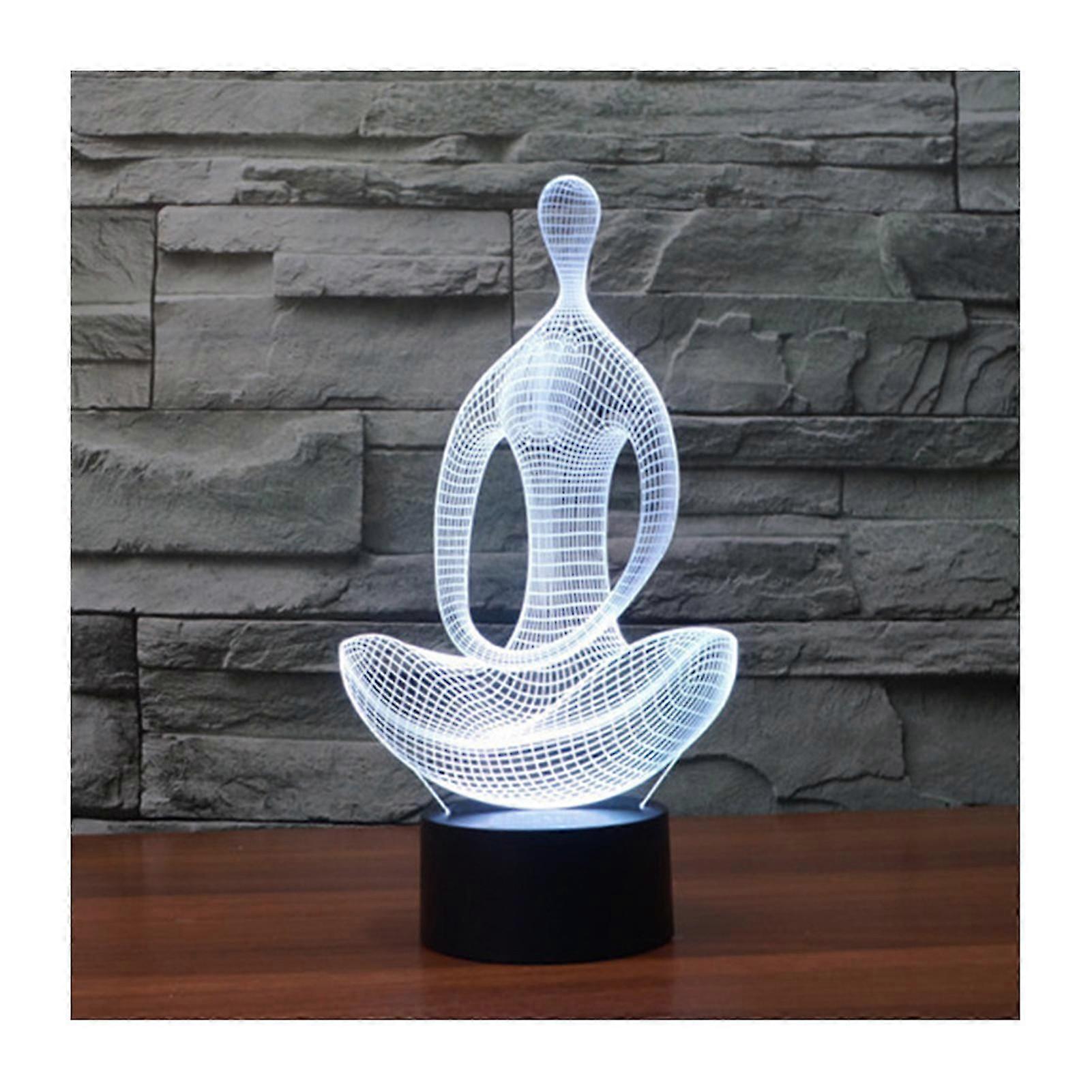7 Color Changing Night Lamp 3D Meditation Atmosphere Light 3D Visual Illusion LED Lamp Bedroom