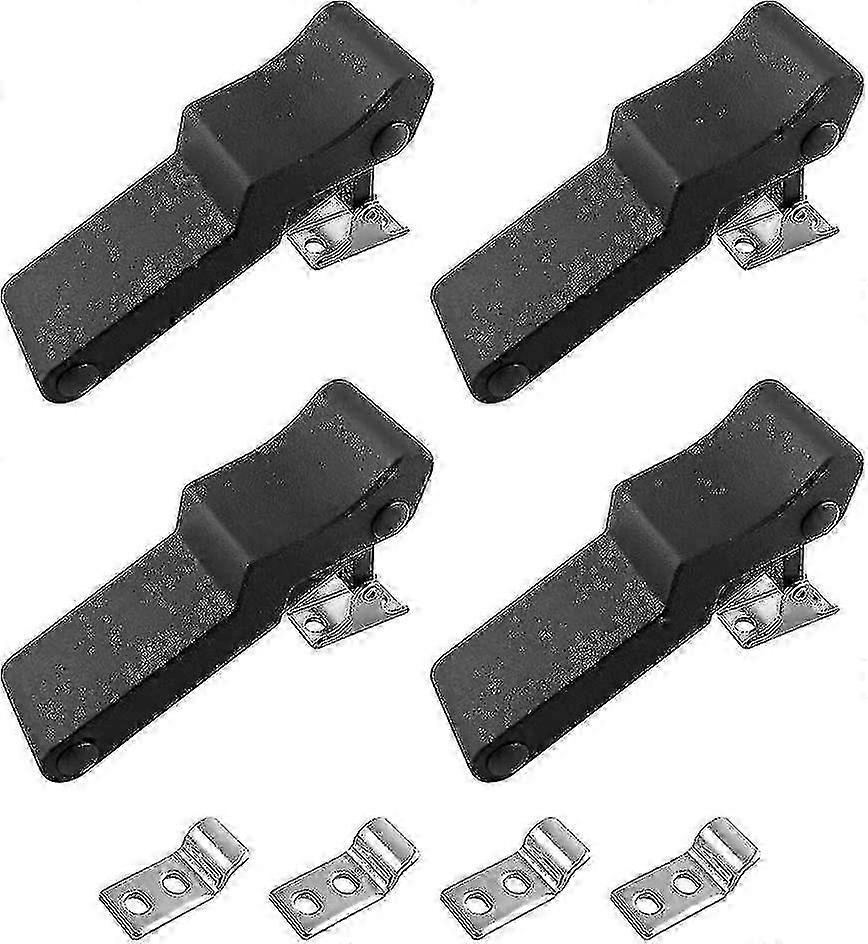 Flexible Rubber Draw Latch 4-Pack, Black Soft Front Storage Lock with Concealed Keeper