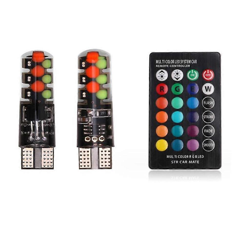 Car Led Lights Colorful T10 RGB COB Width Indicator Light Flashing Light