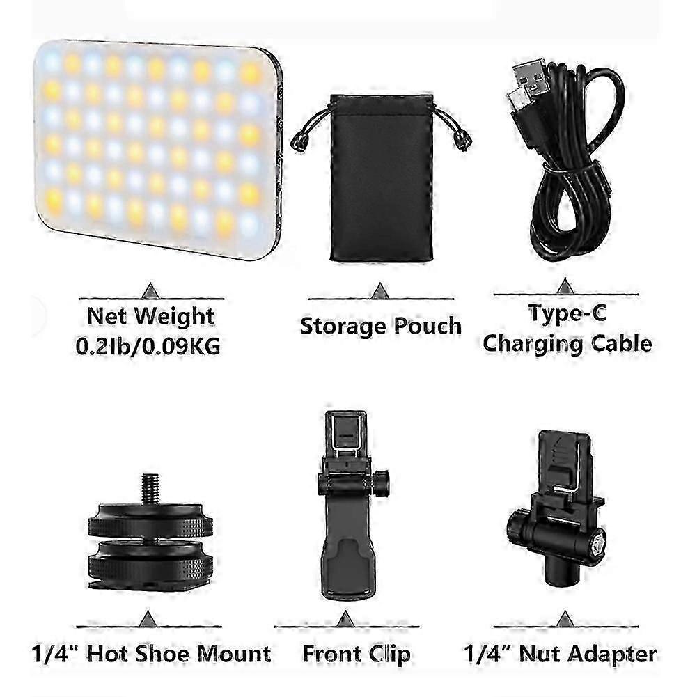 LED Clip-on Cell Phone Fill Light Portable Dimmable Phone Light for Vlog Video