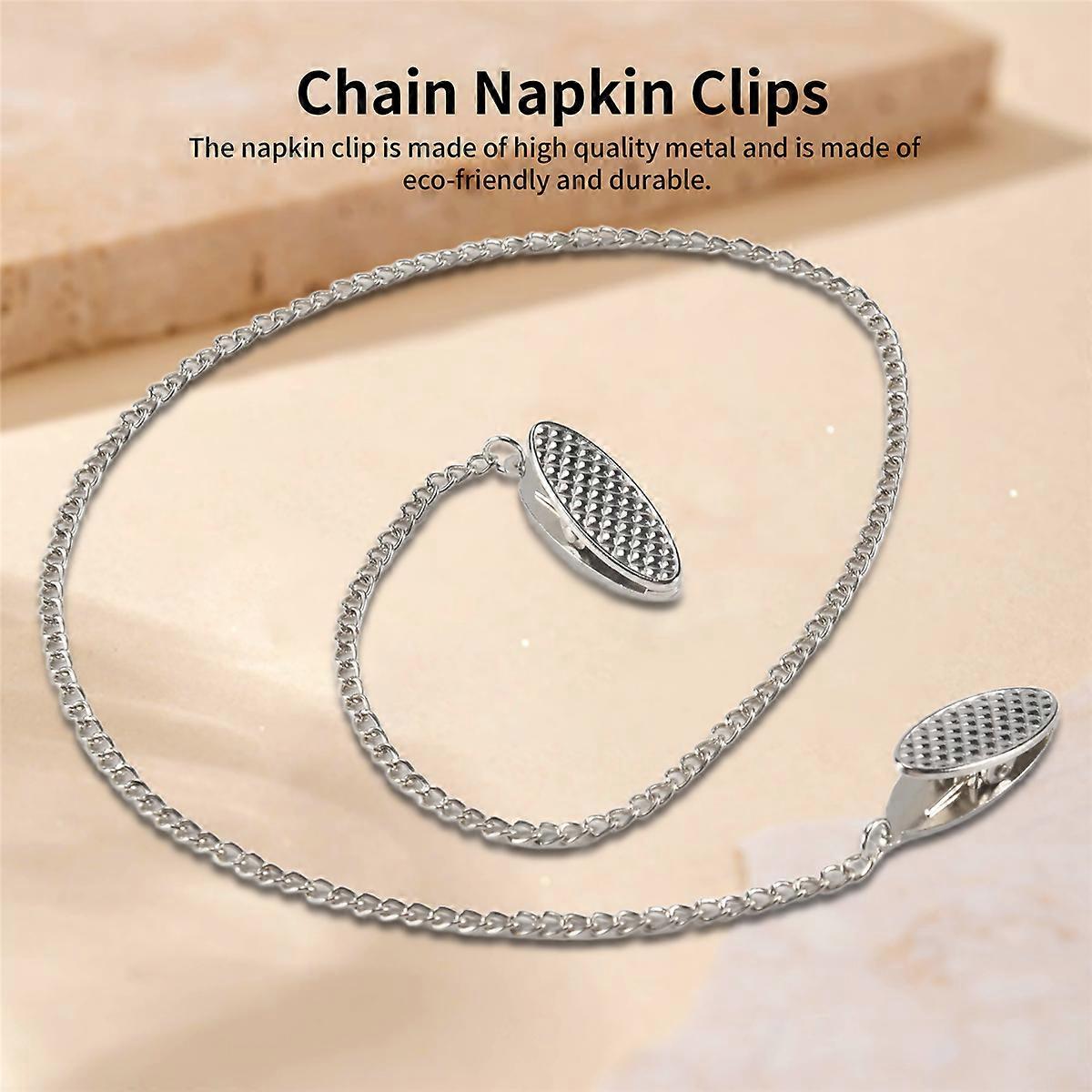2 Pcs Napkin Chain Clips Strap for Seniors Older Adults Children