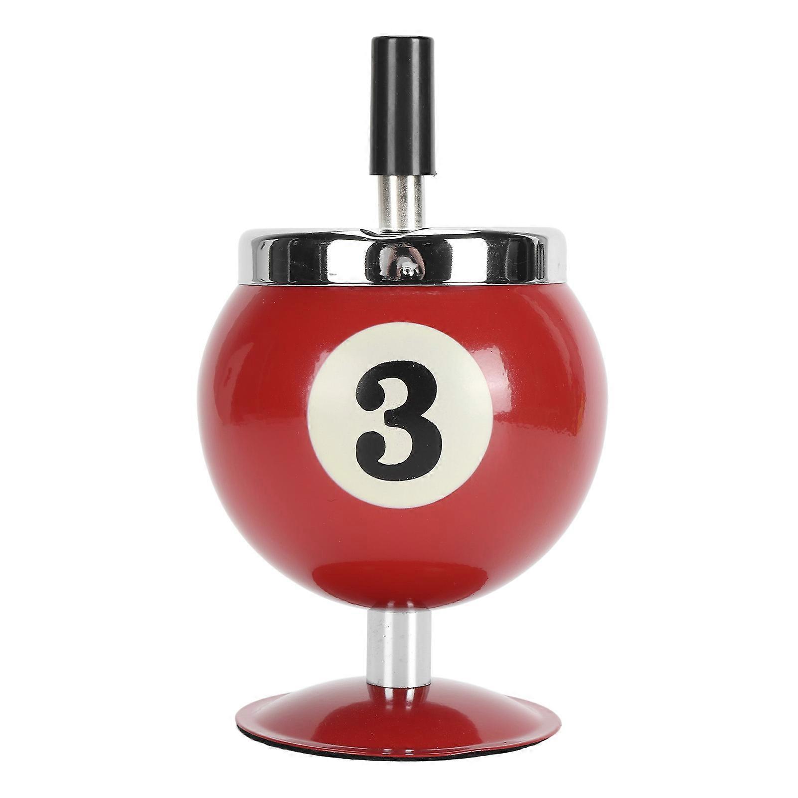 Billiard Ashtray with Lid, Windproof, Auto-Off, Decorative, for Home, Restaurant, Karaoke, Bar, Red