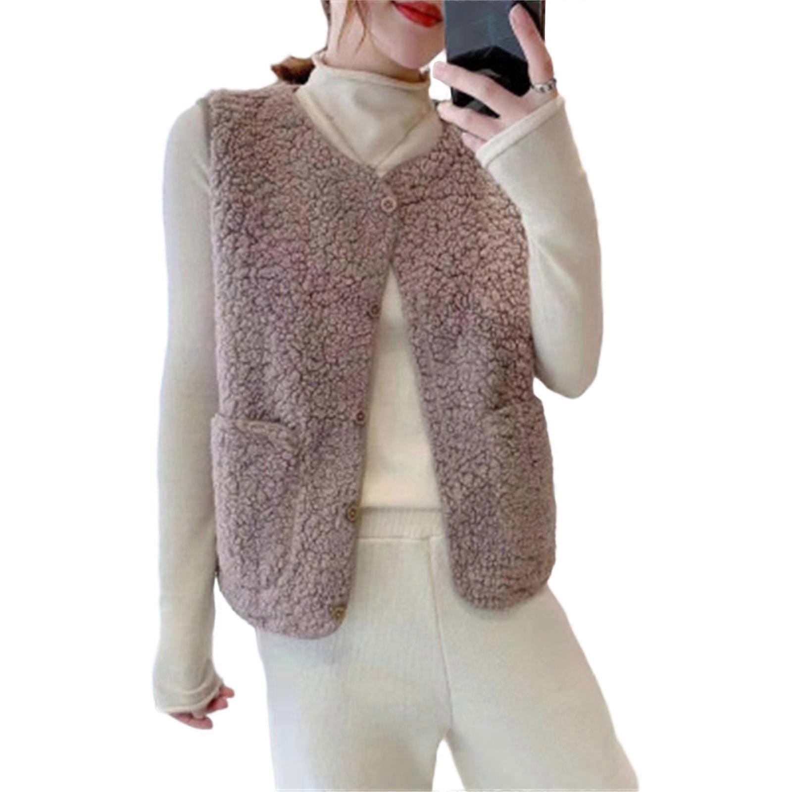 Warm and Comfortable Vest Experience Comfort and Style with This Short Tops Versatile Sleeveless Coat Khaki XL