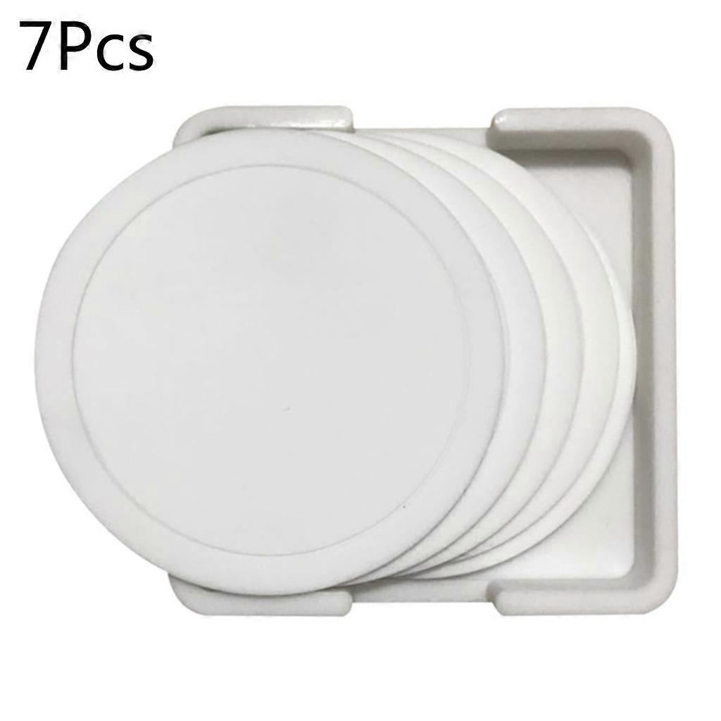 7 PCS Tischsets Getränk Untersetzer Tisch Tischsets für kreative Kaffeetasse Mehrzwecktasse Untersetzer einfach zu verwenden und zu reinigen weiß
