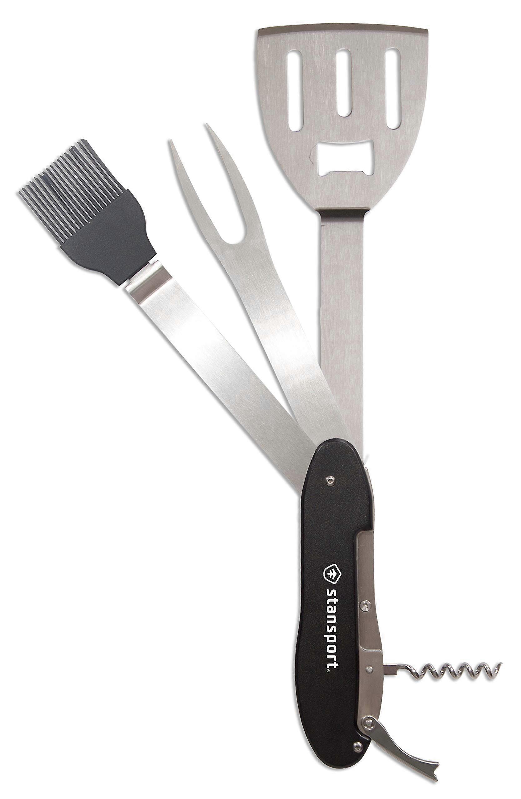 5-In-1 Multi-Purpose Barbecue Tool Spatula Tongs Fork Scraper