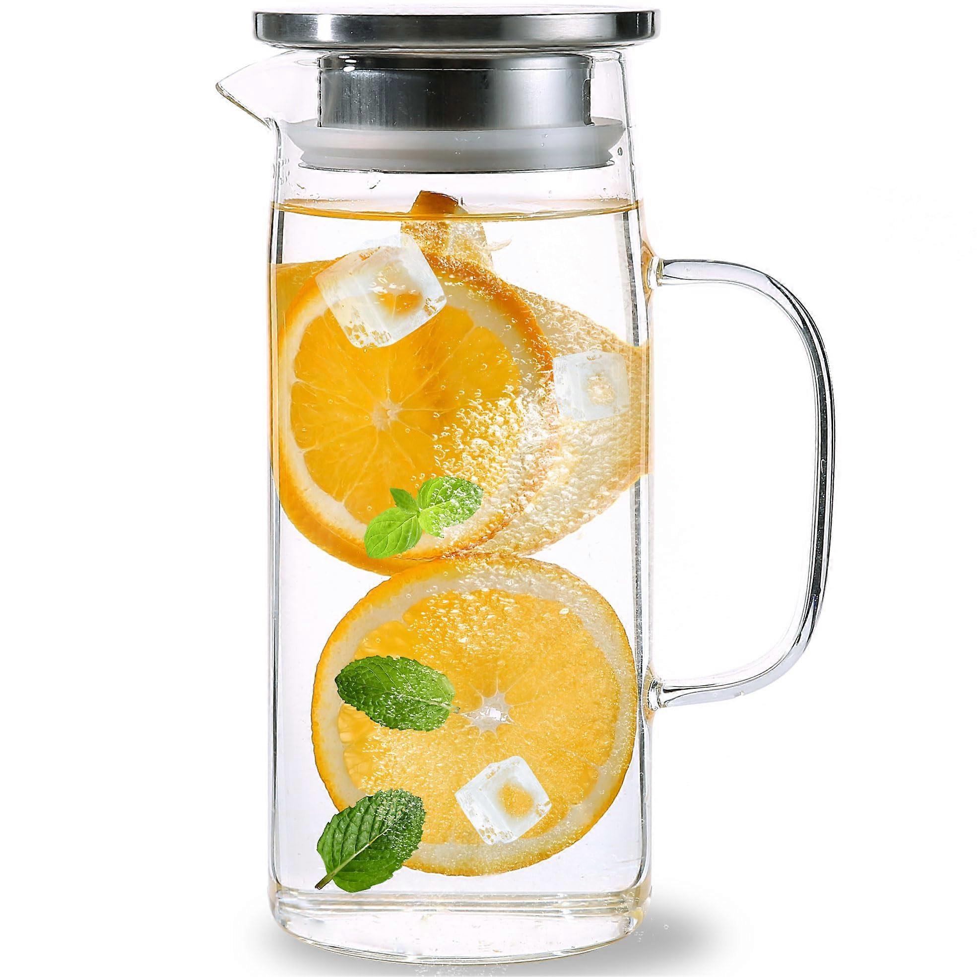 Glass Pitcher for Beverage Storage in Fridge 1000ml/34oz