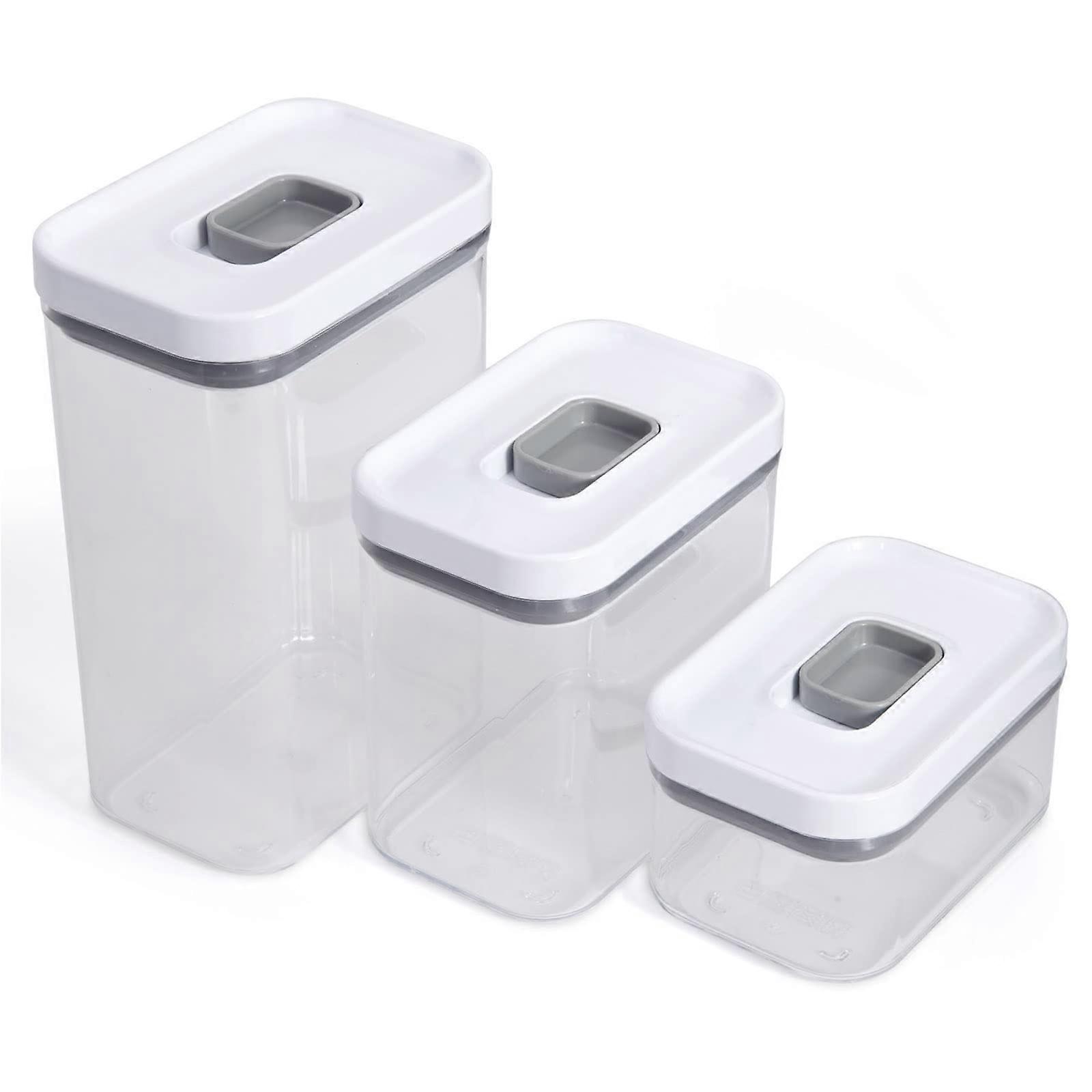 3 Set Clear Storage Container for Food Organization .80, 1.71, 2.74-Quart