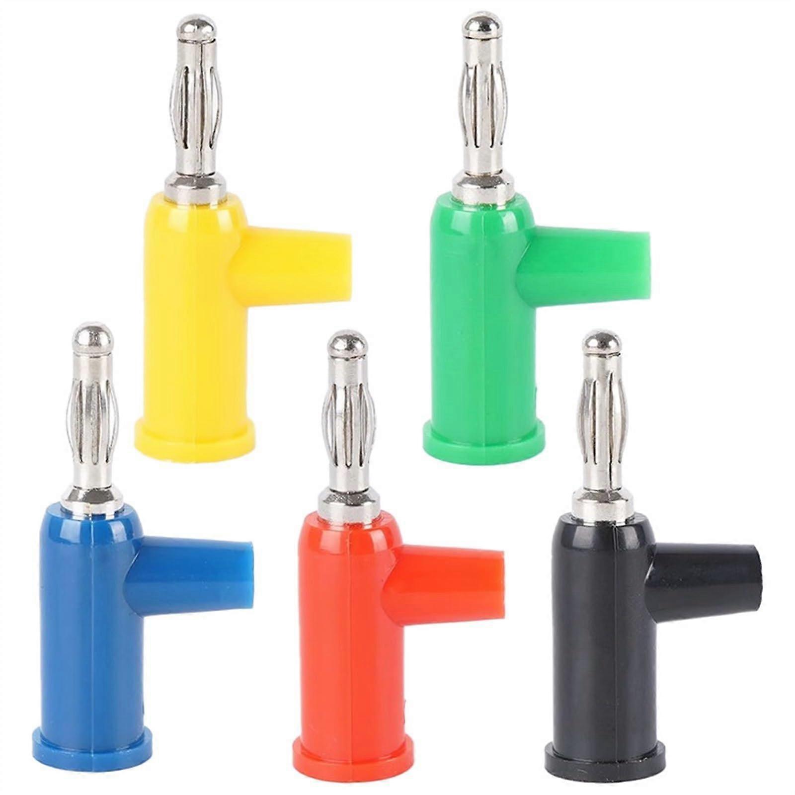 20PCS 4MM Banana Stackable Pure Copper Screw Type Without Welding Audio Multimeter Pen Connector(20 Red)