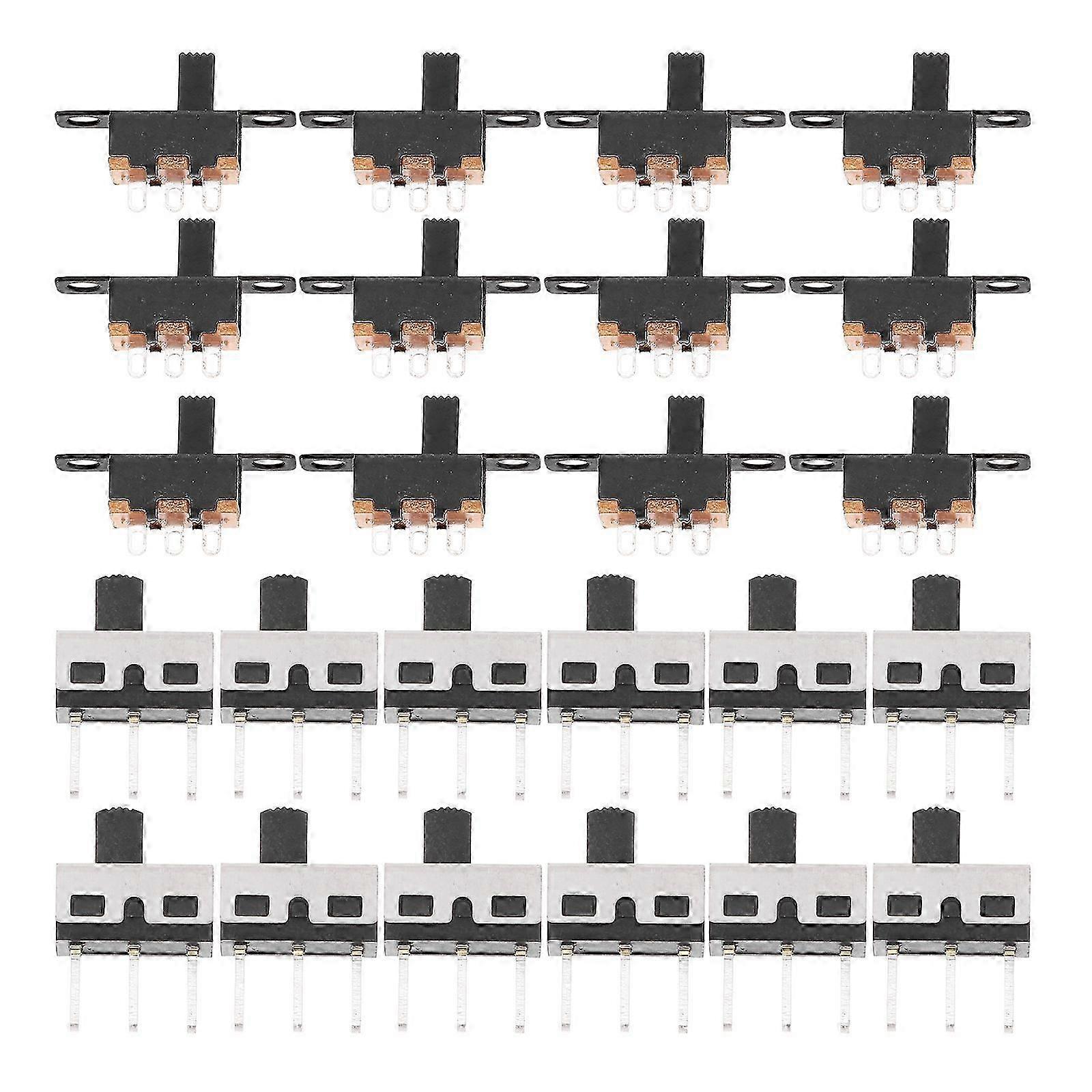 40pcs Switches Set Vertical Slide Switches Mini Panel Toggle Switch Set Micro Switches