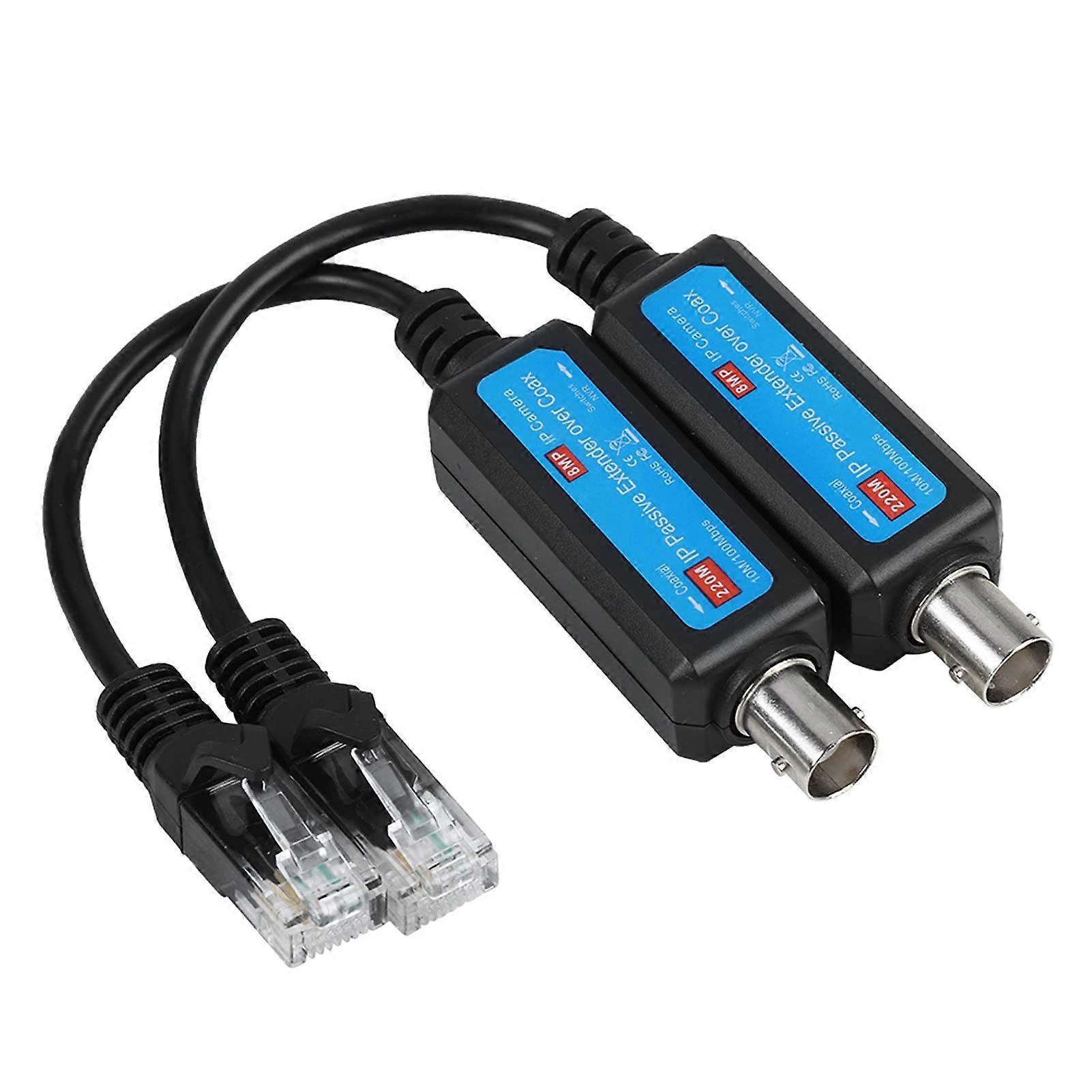 Ethernet Over Coax Adapter Moca Adapter 17×9×3 1Pair 10 100Mbps 1Ch Passive IP Coaxial Transmitter Receiver Extender for IP Nvr Camera