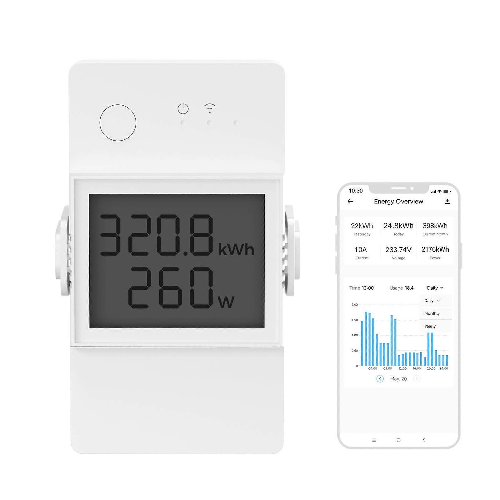 POWR320D Elite 20A WiFi Smart Wireless Light Switch with Energy Monitoring, Universal DIY Module