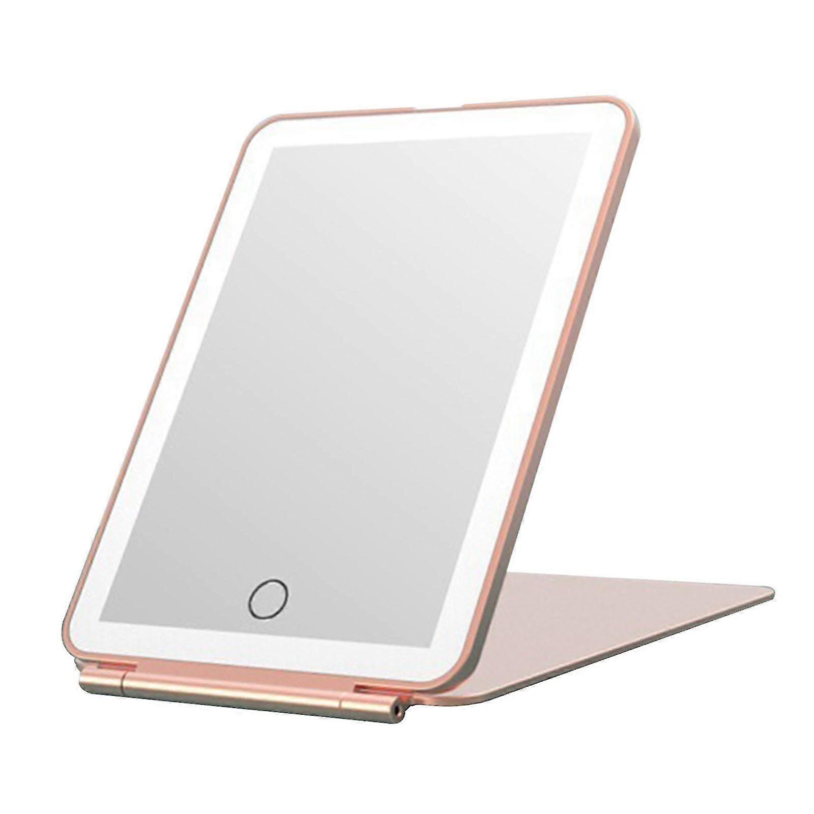 LED Foldable Travel Makeup Mirror Three Colors Light Modes Lighted Beauty Mirror white