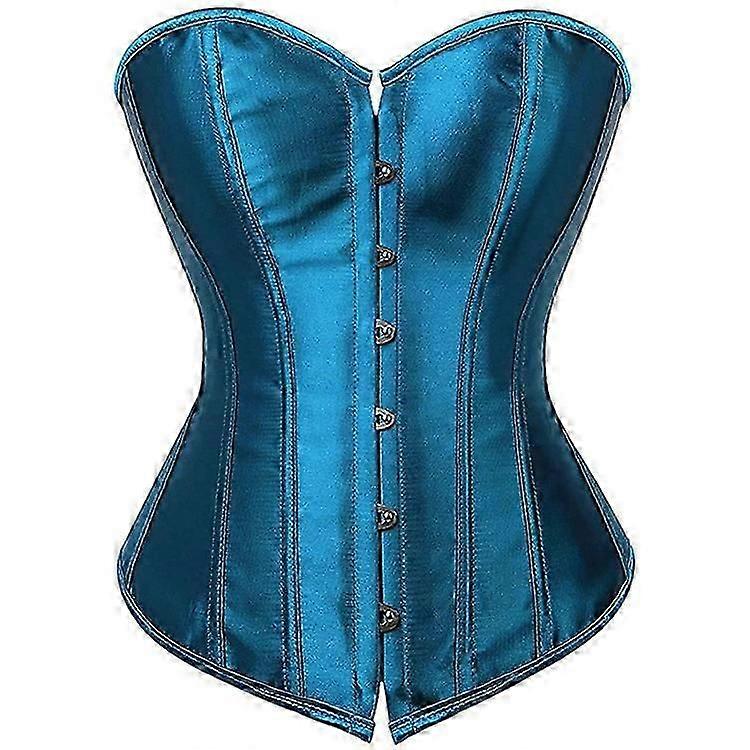 Womens Satin Corset Sexy Bustier Gothic Lace Up Boned Corset Top Shapewear Classic Clubwear