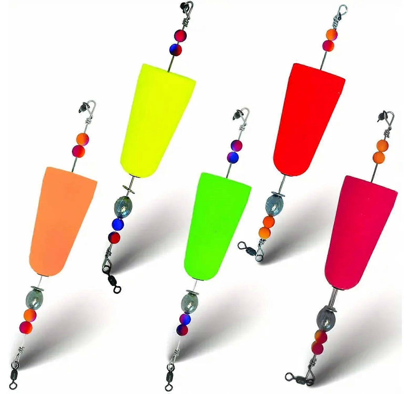 Pack of 5 Fishing Floats Bobbers for Float Rig Rattle Popping Cork Weighted Popping Floats Saltwater Sea Fishing Tackle