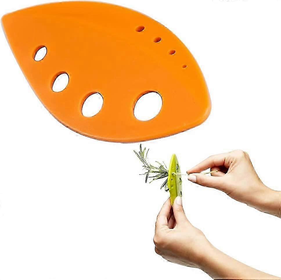 3 PCS Safety Herb Stripper Plastic Edge Vegetable Leaf Separator Herb Stripper Tool,Orange