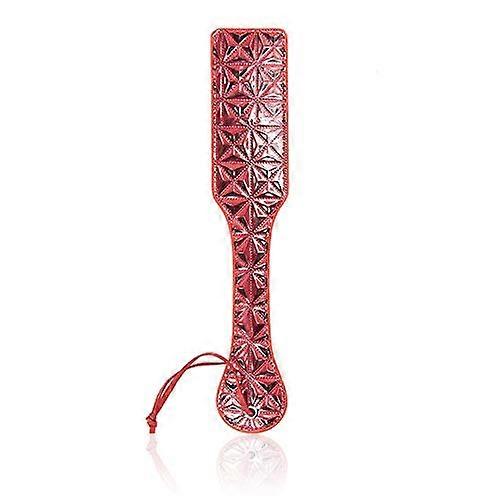 Leather Paddles Diamond Stripe Game for Couples, Red Color, Durable Material, Perfect for Fun and Play