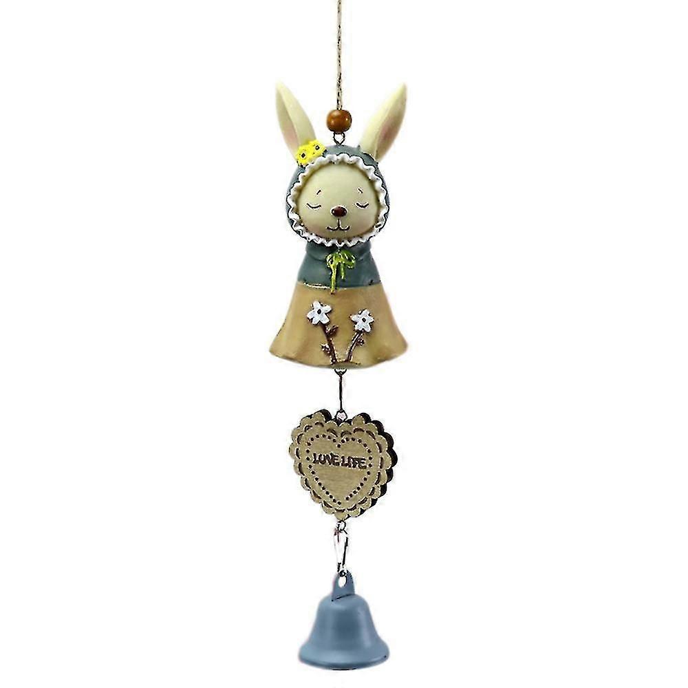 Easter Bunny Wind Chimes Rabbit Resin Crafts Ornaments Wind Chimes(a)