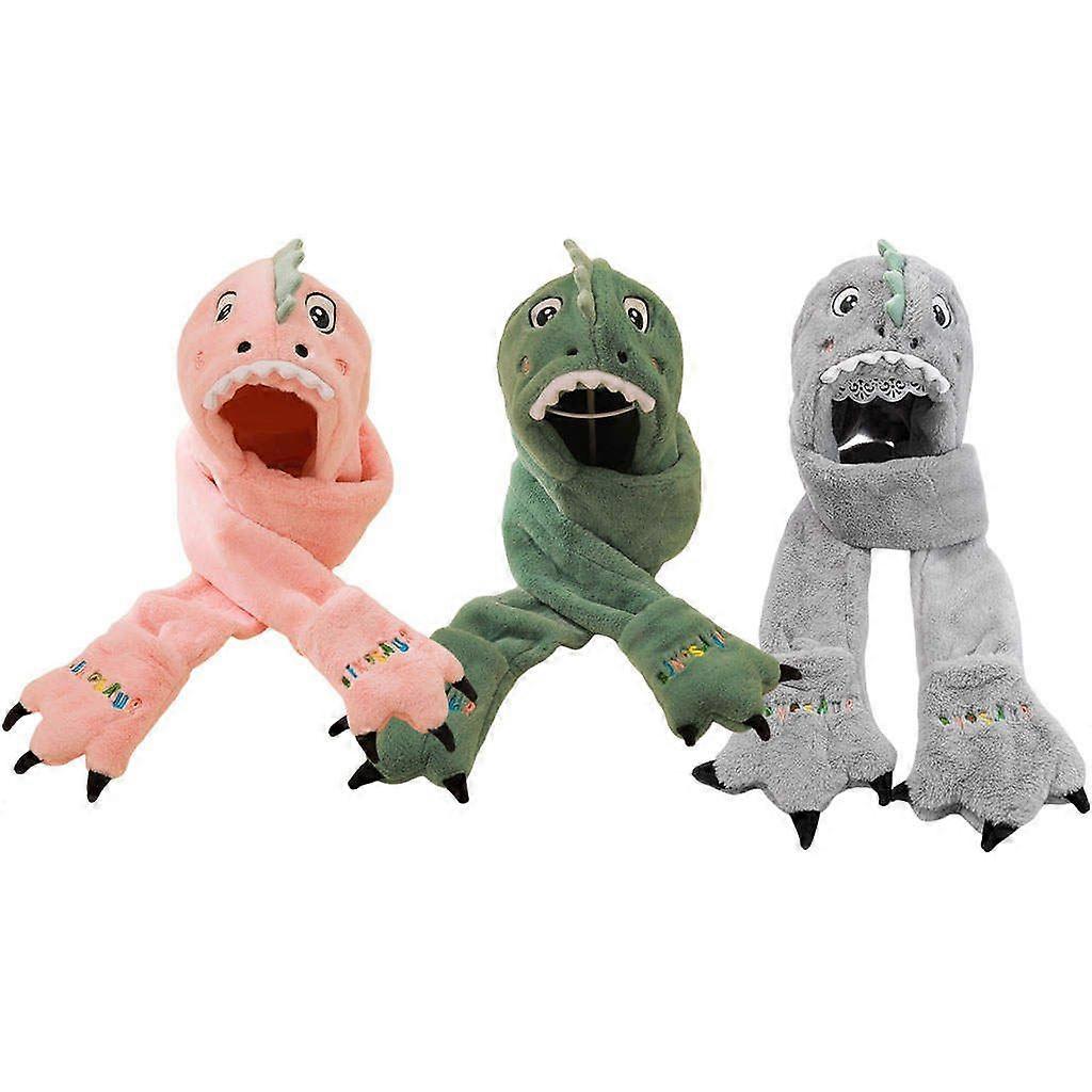 Cute dinosaur three-in-one winter windproof and warm scarf