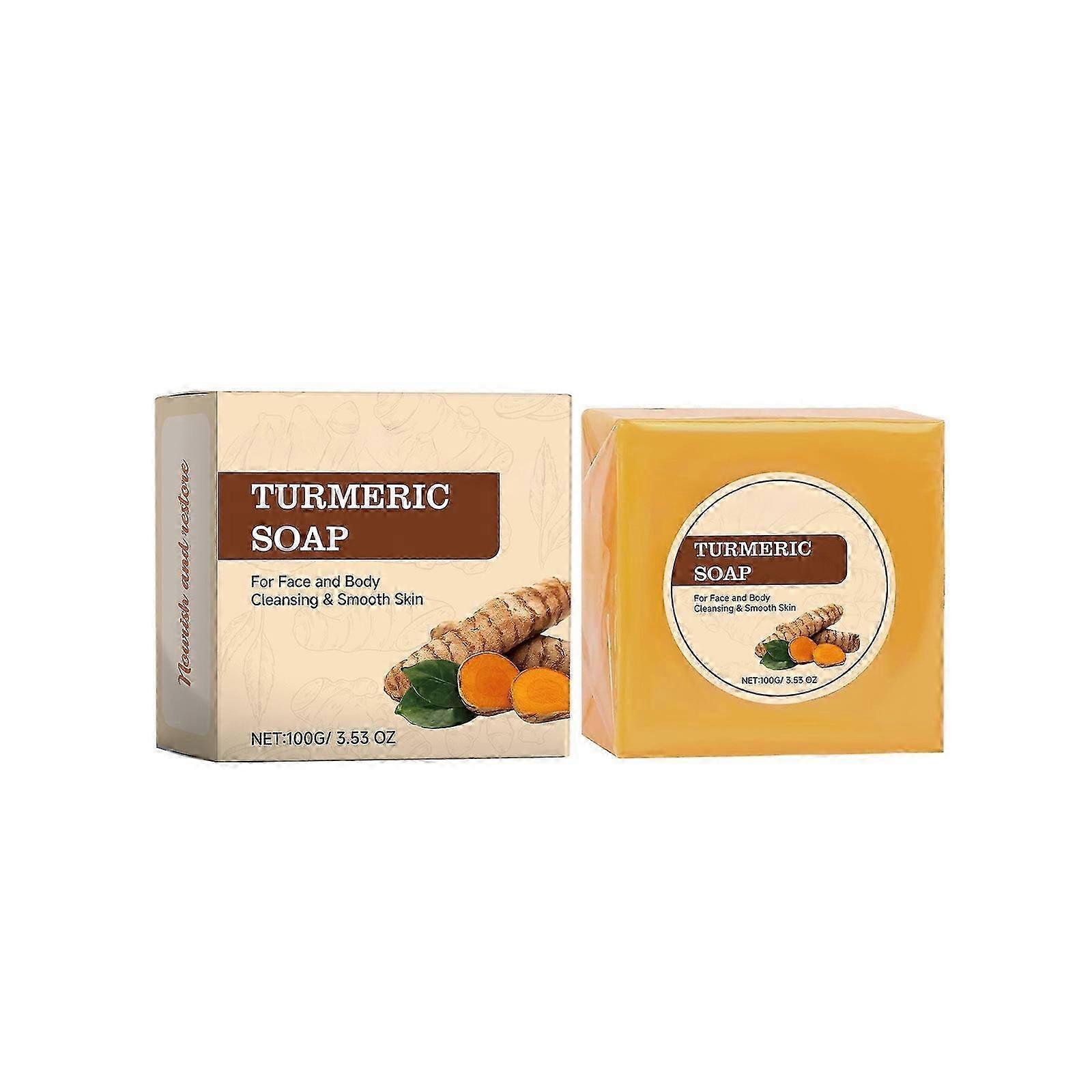 Turmeric bath soap, gentle cleansing soap, moisturizing and moisturizing skin and body cleansing turmeric soap, refreshing bath soap