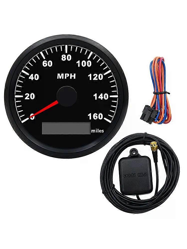 160MPH GPS Speedometer With Red Backlight 85MM Universal Speed Odometer compatible for Car Boat Yacht