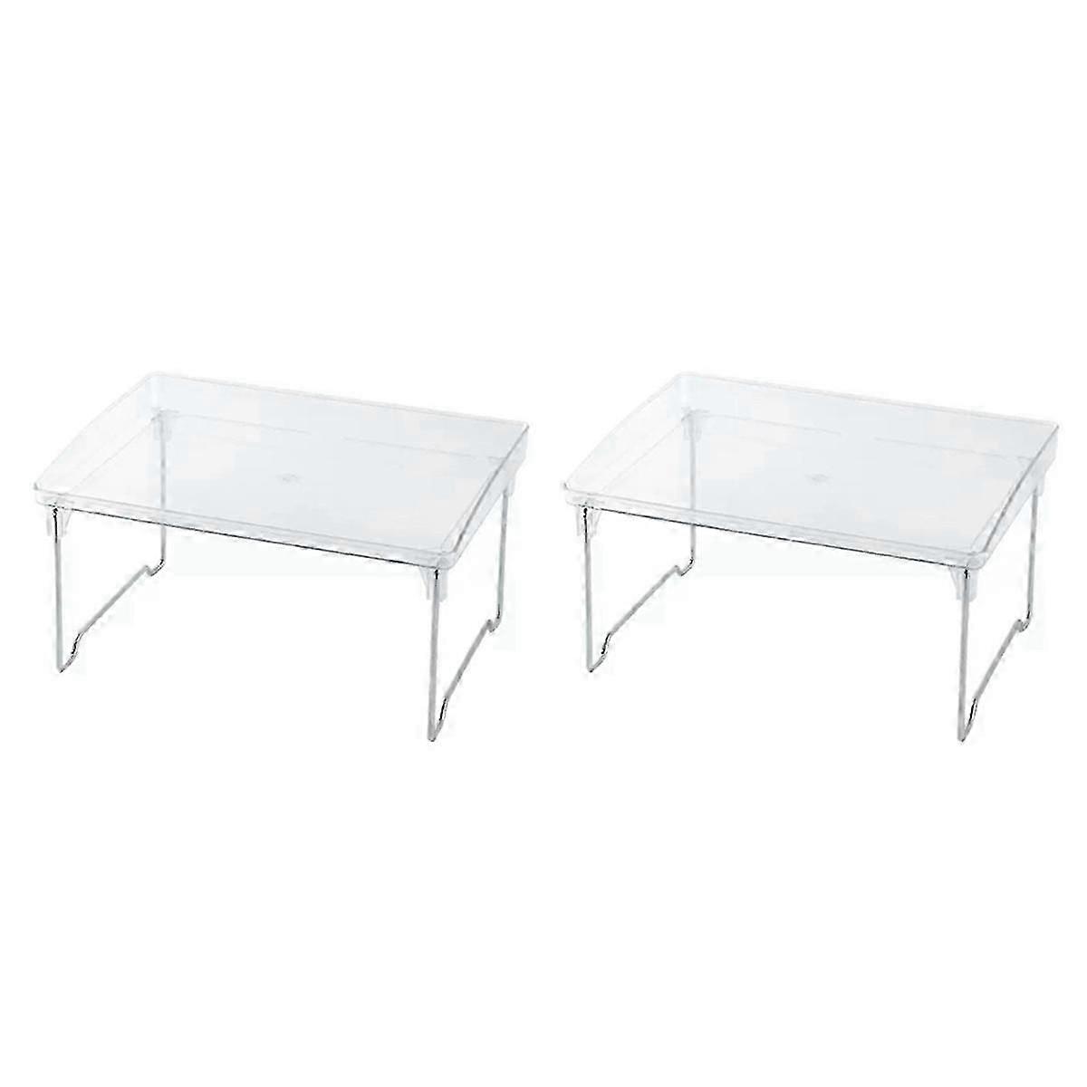 2PCS Transparent Desktop Shelf, Cup Holder, Foldable Shelf, Bathroom Shelf, Kitchen Spice Boxs Hold