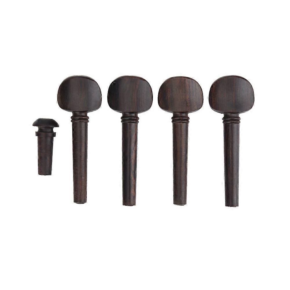 Ebony Tuning Pegs with Endpin Set Replacement Parts for 4/4 Violins Musical Instruments