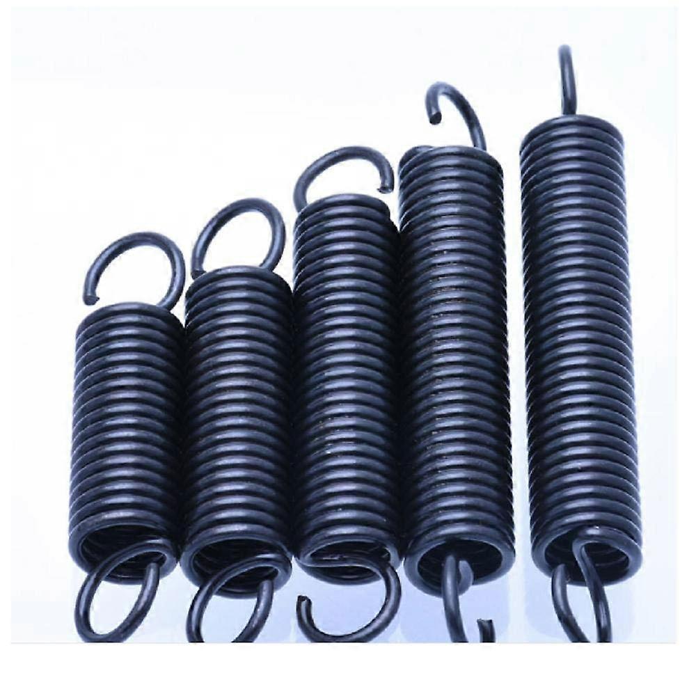 Spring Steel Small Extension Spring With Hook, Single Hook, Black/Natural Wire Diameter 1.0mm, 5 Pcs